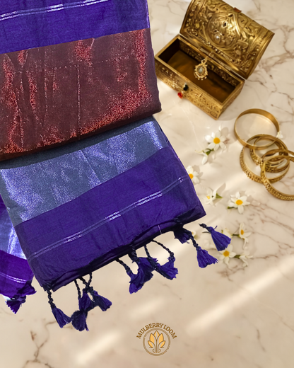 Aabha Indigo Bengal Cotton Saree