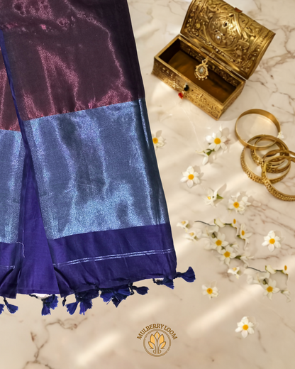 Aabha Indigo Bengal Cotton Saree