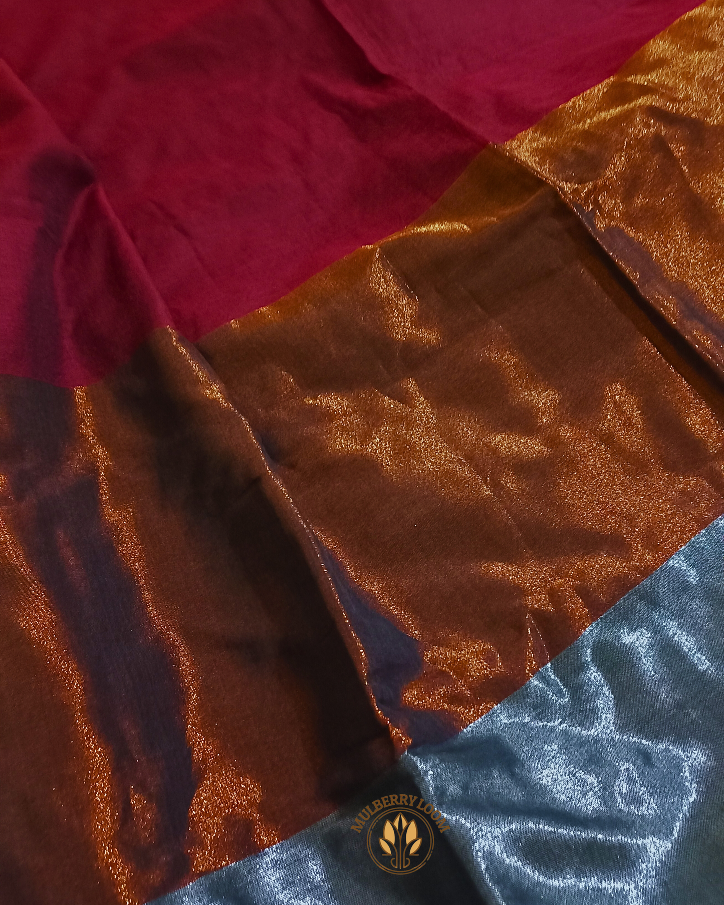 Aabha Maroon Bengal Cotton Saree
