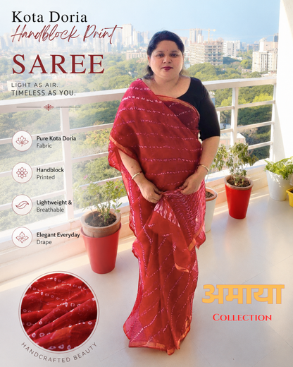 Amaya Scarlet Shibori Dyed  Saree