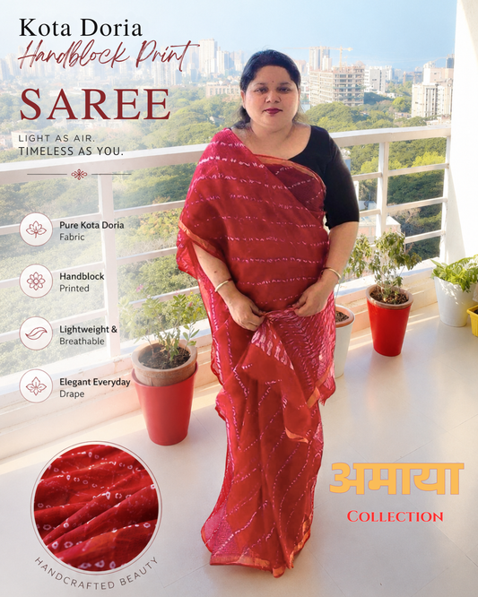 Amaya Scarlet Shibori Dyed  Saree