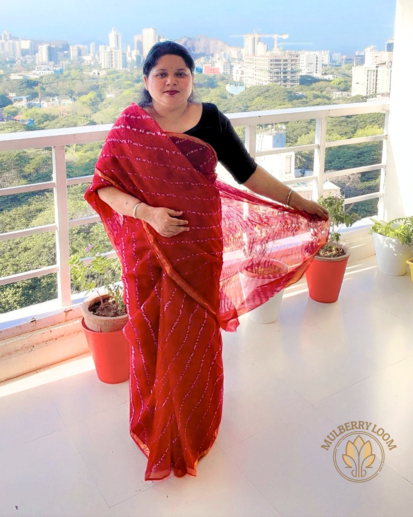 Amaya Scarlet Shibori Dyed  Saree