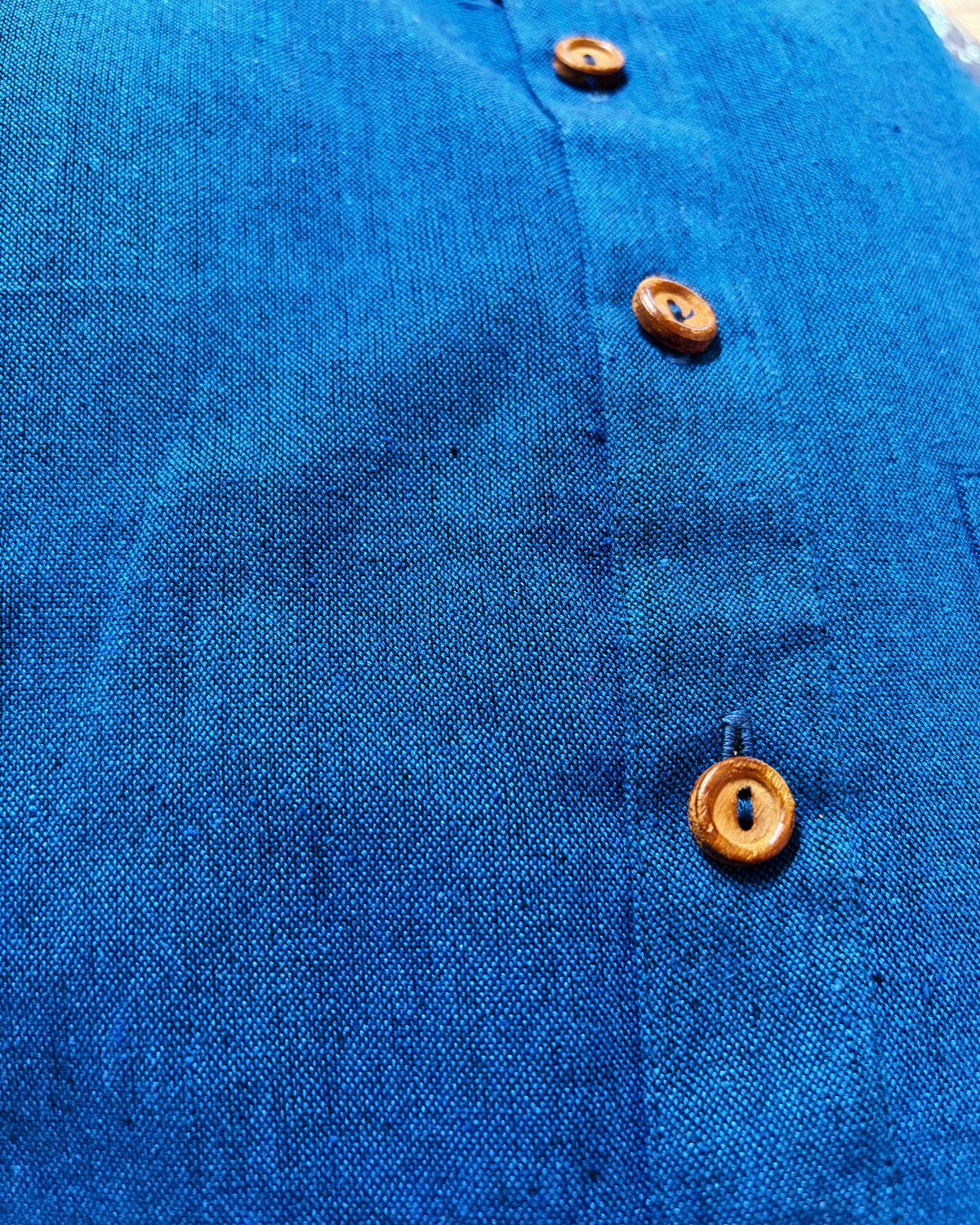 Tattva Blue Plain Ikkat Men's Long Kurta