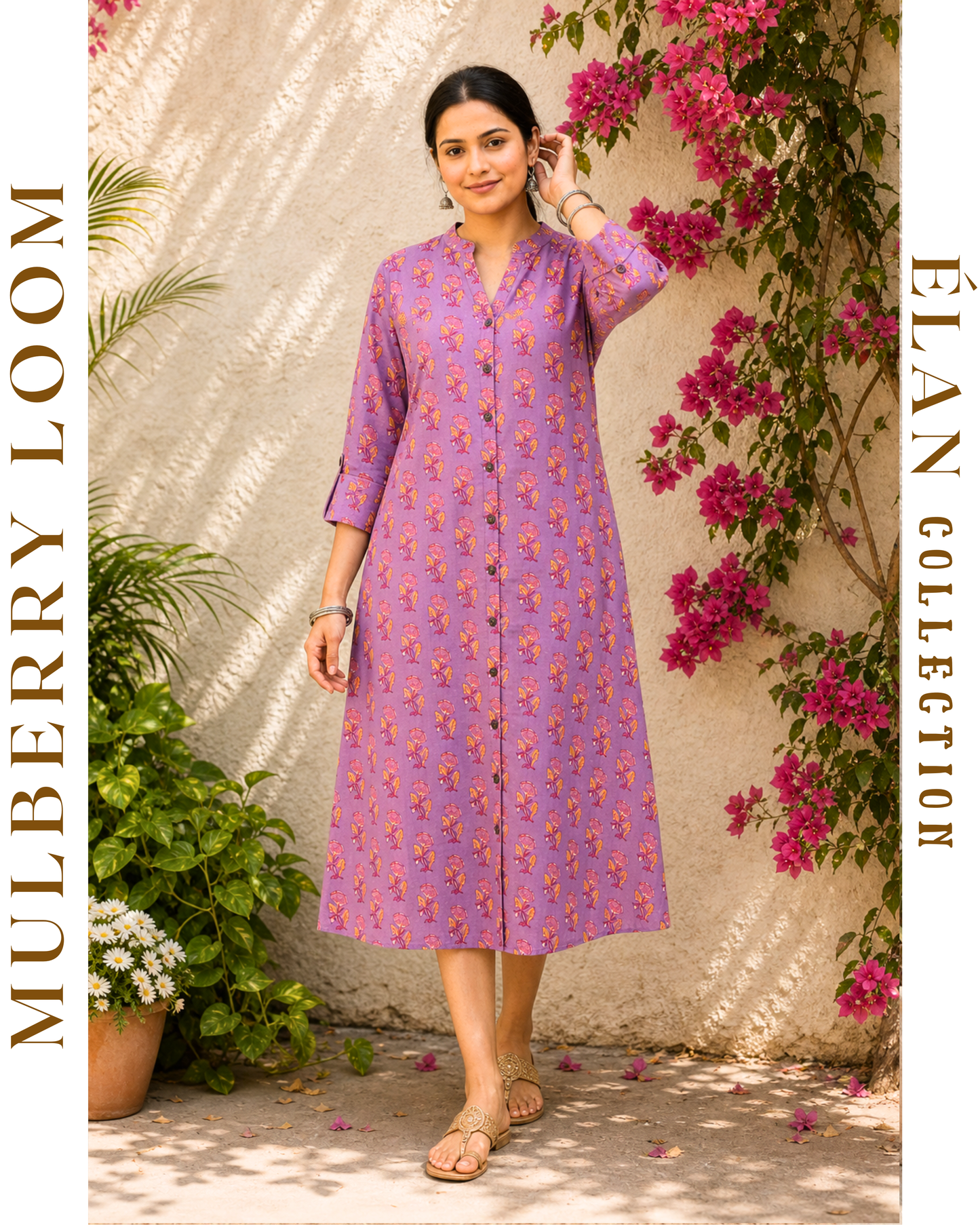 Élan Lavender A-Line Dress