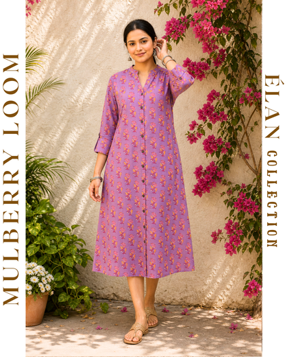 Élan Lavender A-Line Dress