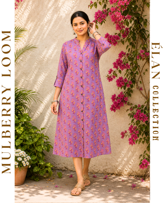 Élan Lavender A-Line Dress