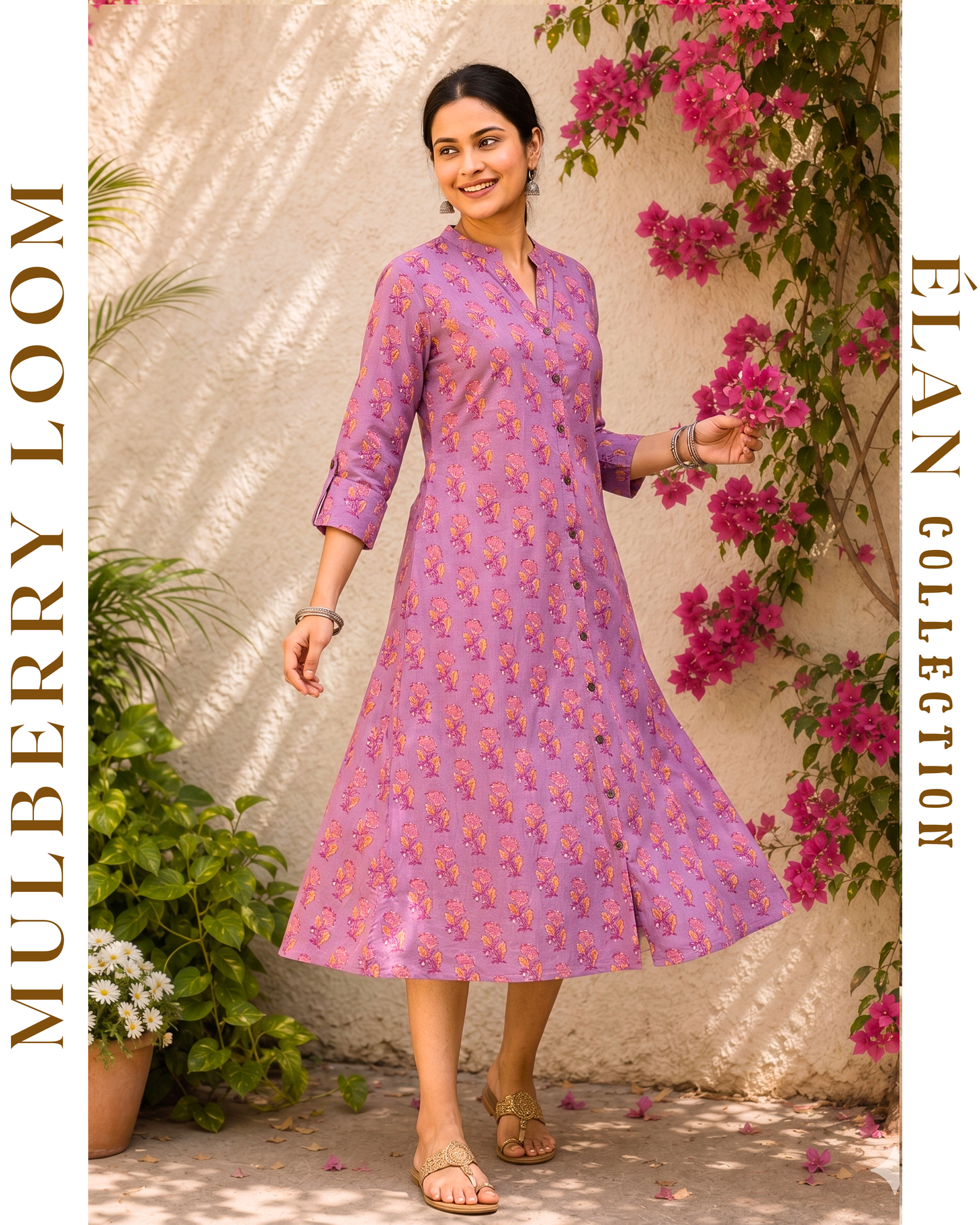 Élan Lavender A-Line Dress