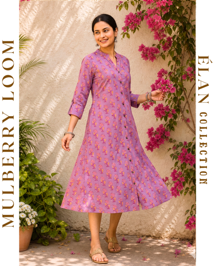 Élan Lavender A-Line Dress