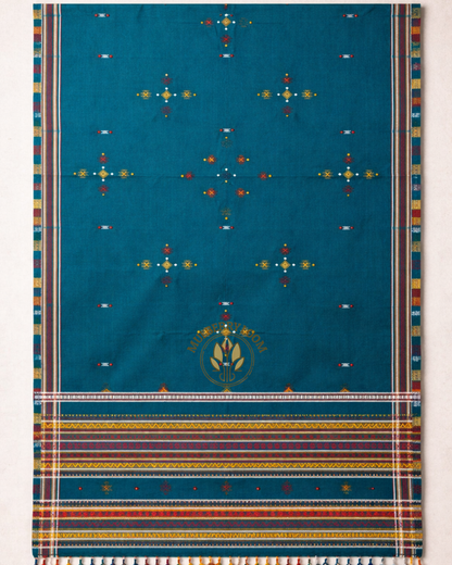 Dark Cyan Kutch Handwork Shawl