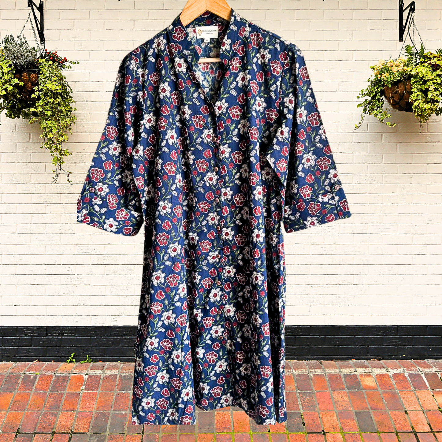 Classic Charm Dark Blue A-Line Dress
