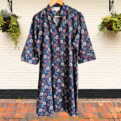 Classic Charm Dark Blue A-Line Dress