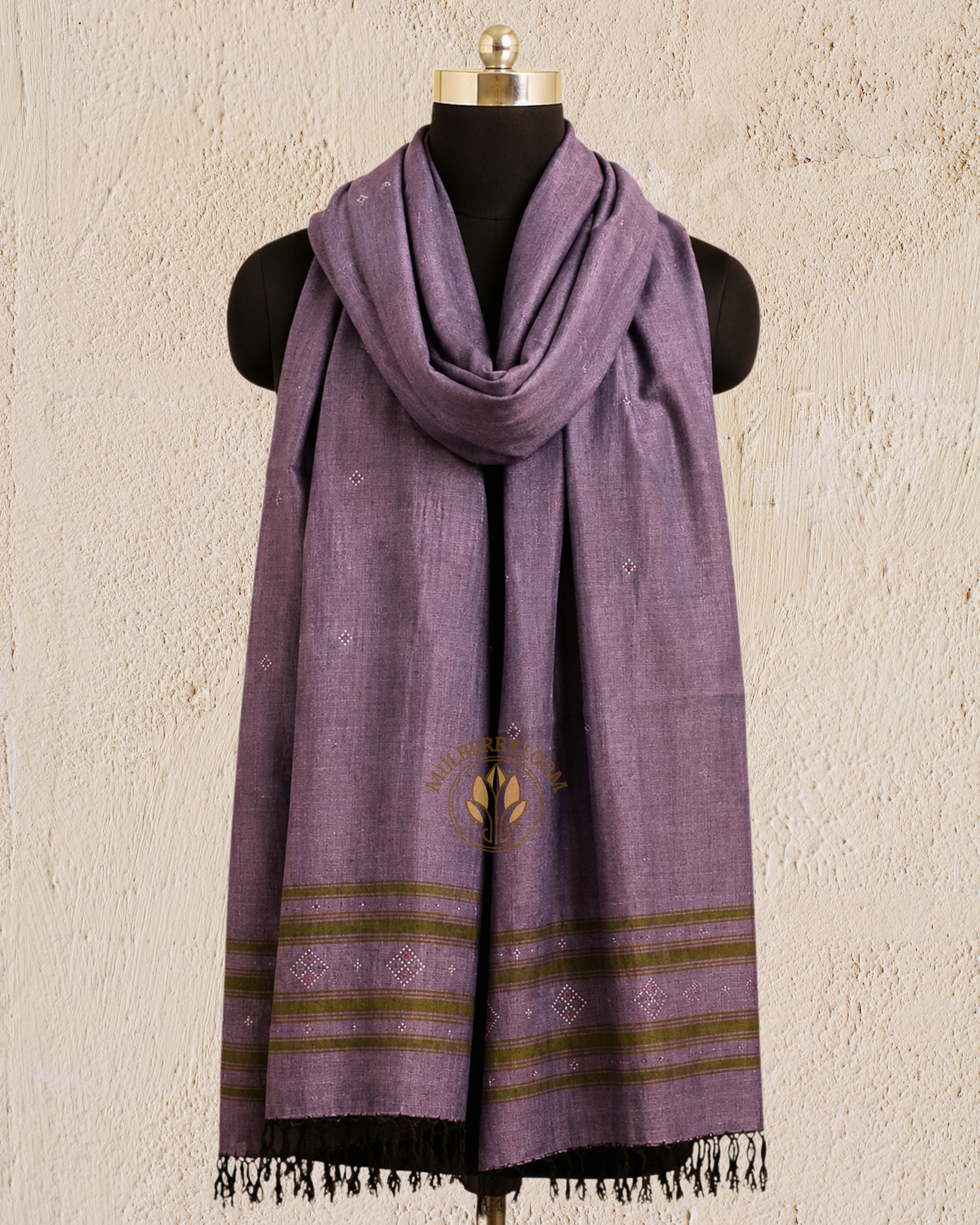 Violet Handwoven Tangaliya Stole