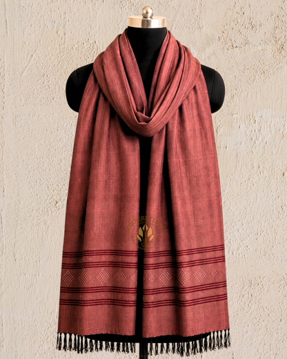 Peach Handwoven Tangaliya Stole