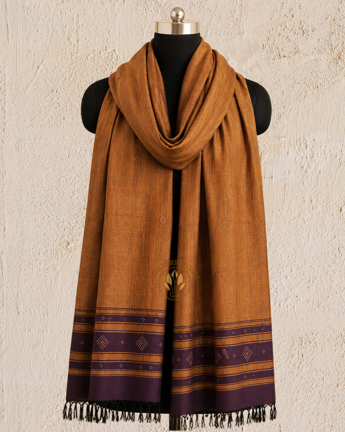Mustard Handwoven Tangaliya Stole