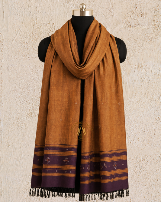 Mustard Handwoven Tangaliya Stole