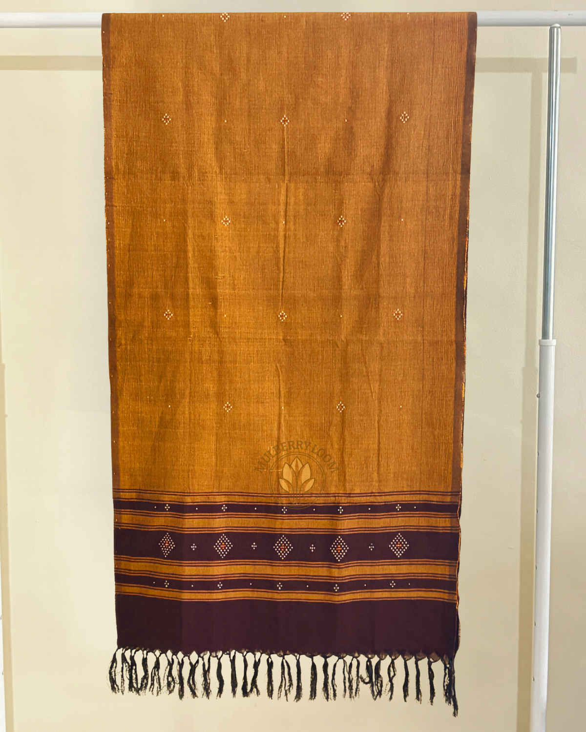 Mustard Handwoven Tangaliya Stole