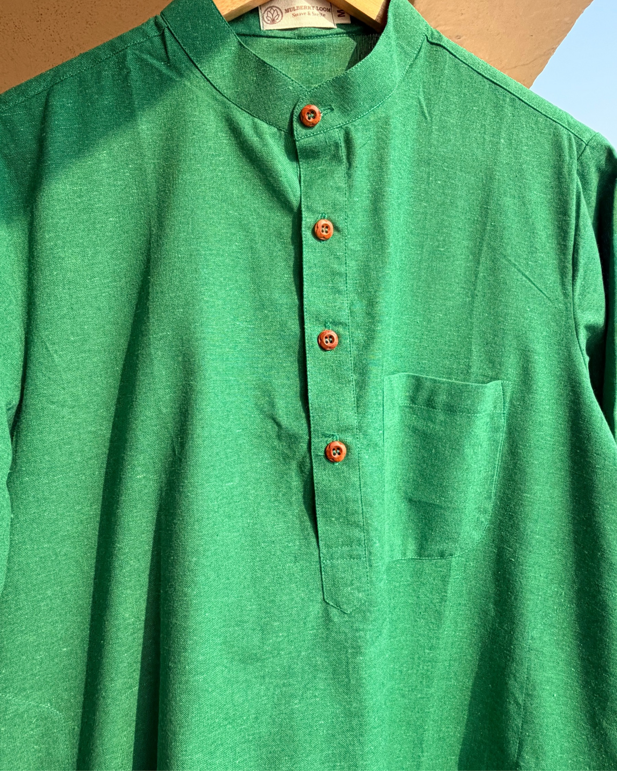 Tattva Green Ikkat Men's Long Kurta
