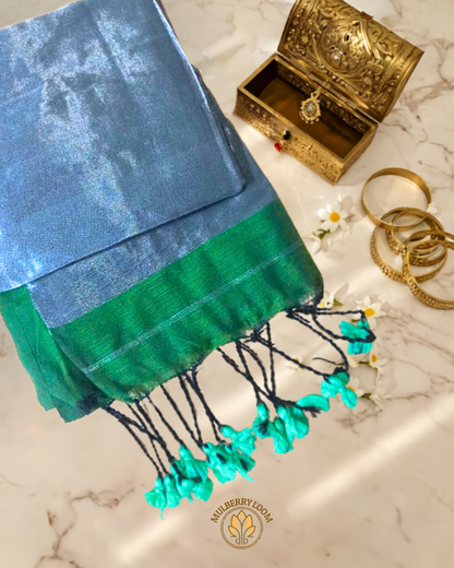 Aabha Green Bengal Cotton Saree