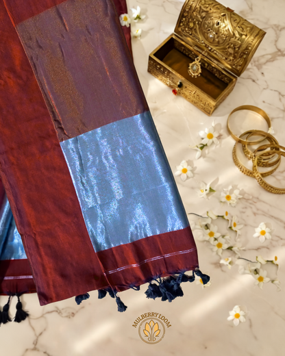 Aabha Maroon Bengal Cotton Saree