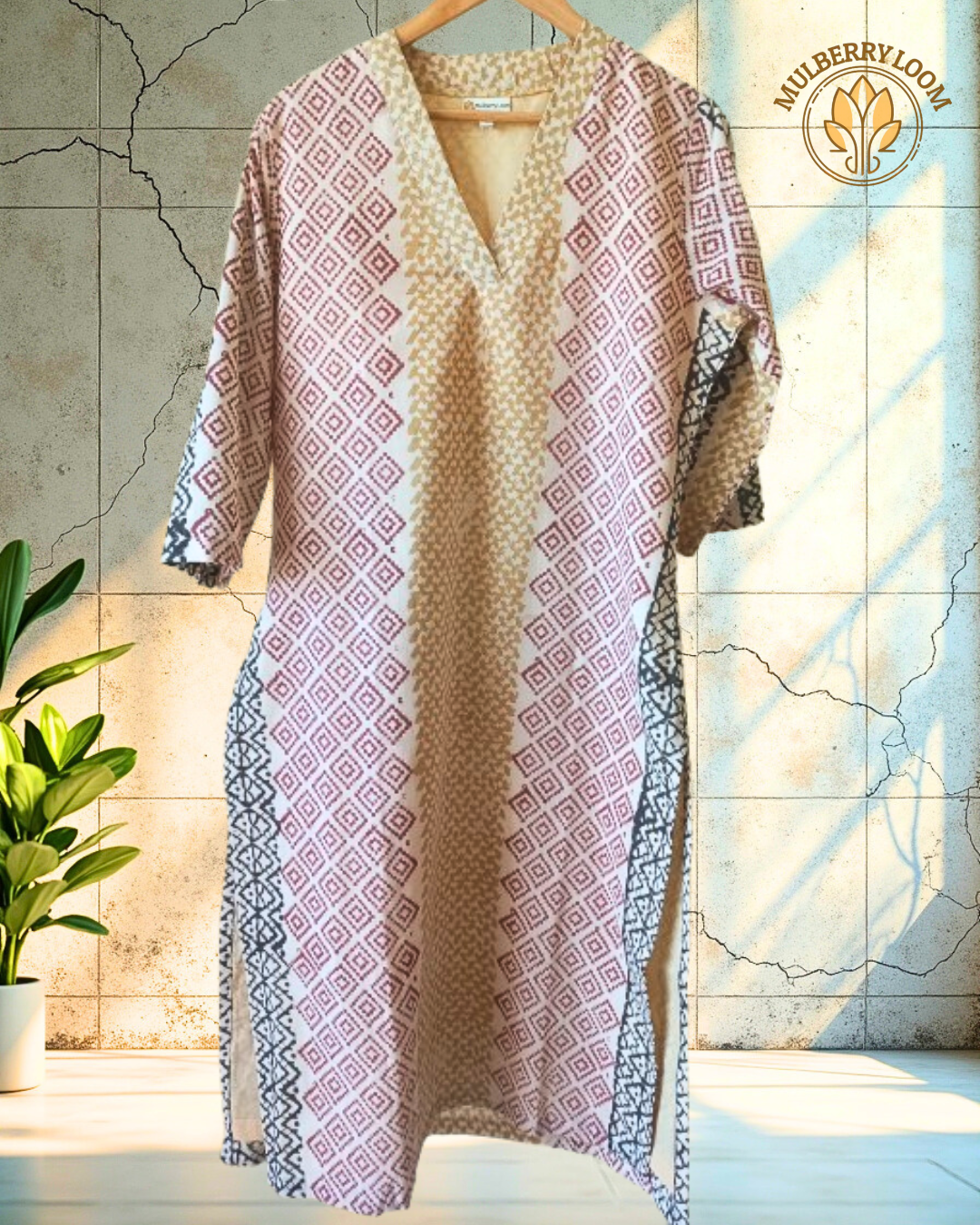 Beige Bliss Soft Mul Cotton Hand Block Print Kurta