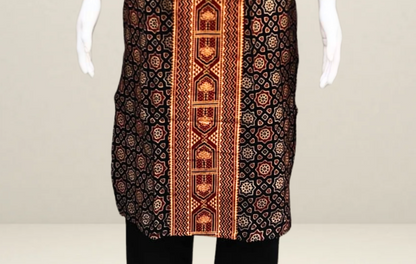 Ebony Ajrakh Handblock Print Spaghetti Kurti